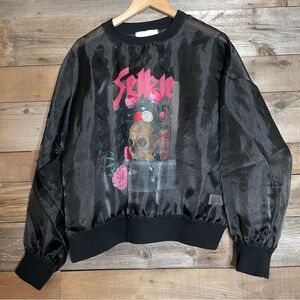 Selkie Pillow Still Life Ghosted Pullover in Black